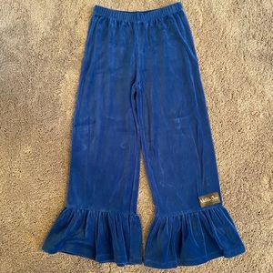 Matilda Jane Blue Velour Ruffle Pants